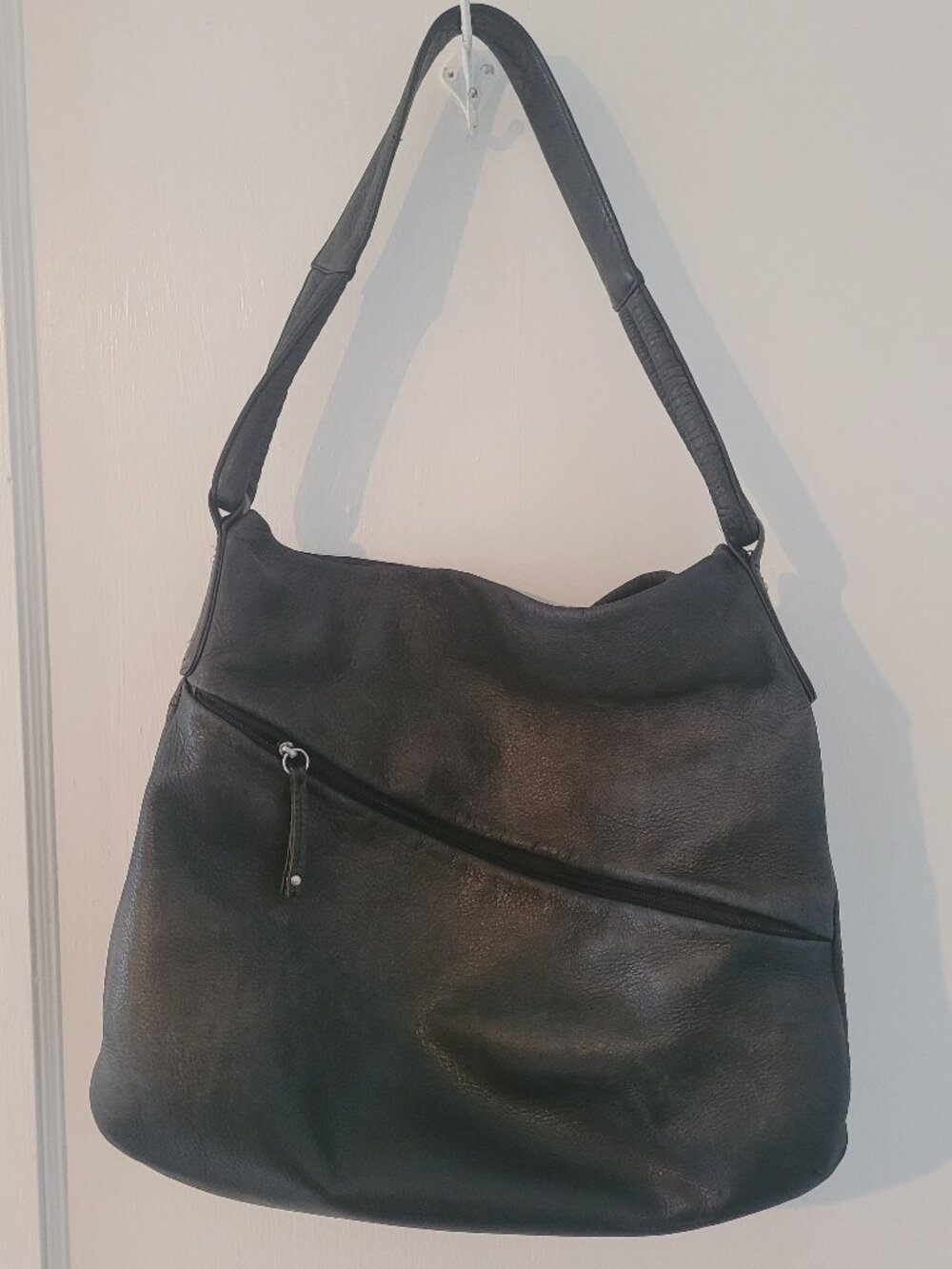 Osgoode Marley Black Leather Shoulder Bag | Multi Pocket Organizer Purse